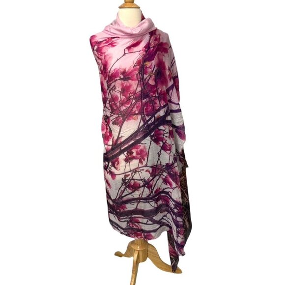 PS Paul Smith Scarf Wrap Dream Wonder Love Magnolia Large 53 x 64 Made in Italy - Picture 4 of 10